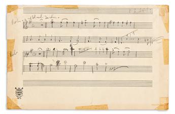 GERSHWIN, GEORGE. Autograph Musical Manuscript Signed and Inscribed, Sincerely, sketch of the opening 30 bars of Funny Face from th